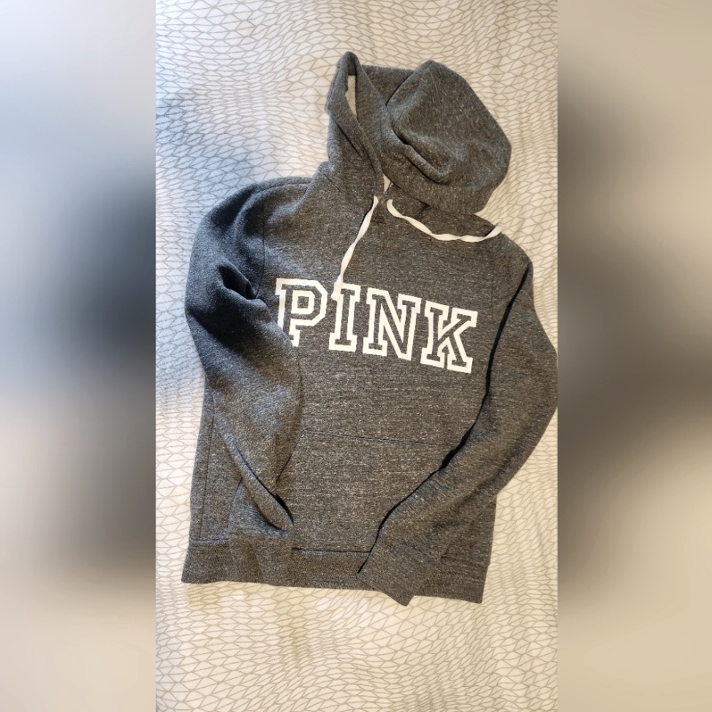 Victoria's Secret Charcoal Hoodie with PINK Logo